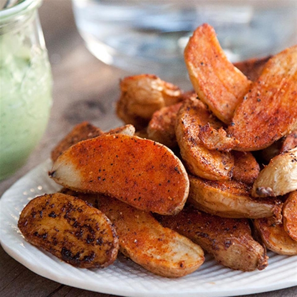 Roasted Potato Fries with Avocado Aioli