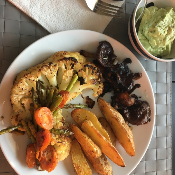Roasted Potato Fries with Avocado Aioli