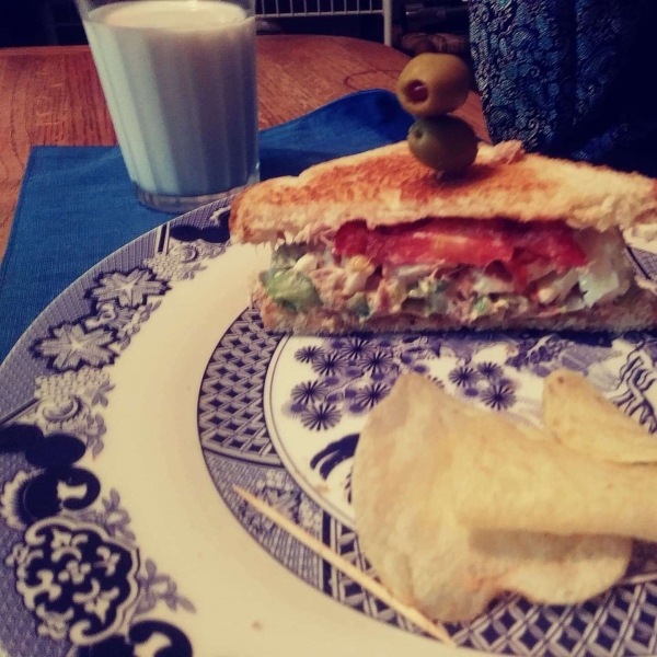 Tuna Salad with Eggs and Pickles
