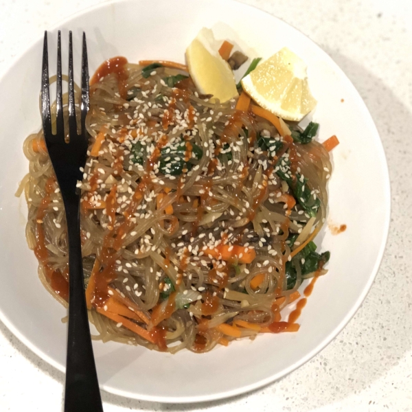 Vegan Japchae Korean Noodles