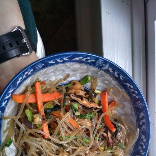 Vegan Japchae Korean Noodles