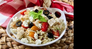 Speedy Chicken, Feta, and Orzo Salad