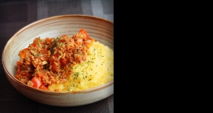 Vegan 'Meat' Sauce on Polenta