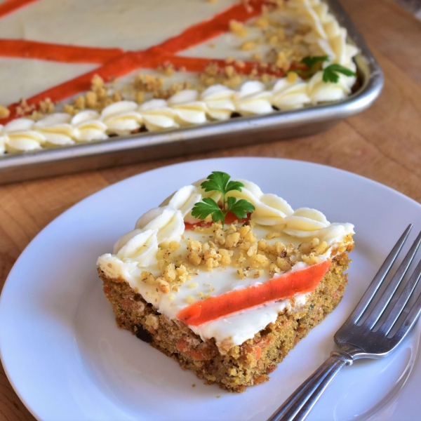 Brown Butter Carrot Sheet Cake with Brown Butter-Cream Cheese Frosting