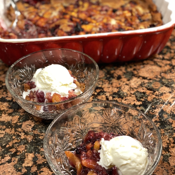 Peach and Blackberry Cobbler