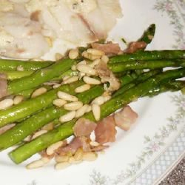 Asparagus with Prosciutto and Pine Nuts