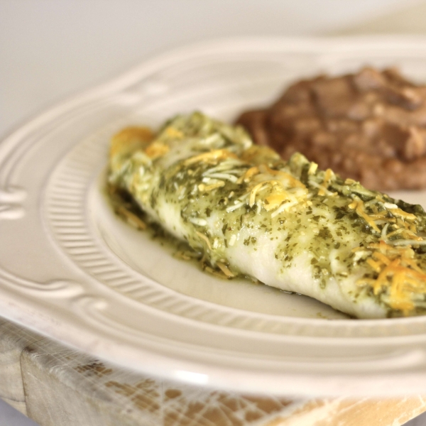 Spicy Chicken Enchiladas with Tomatillo Salsa